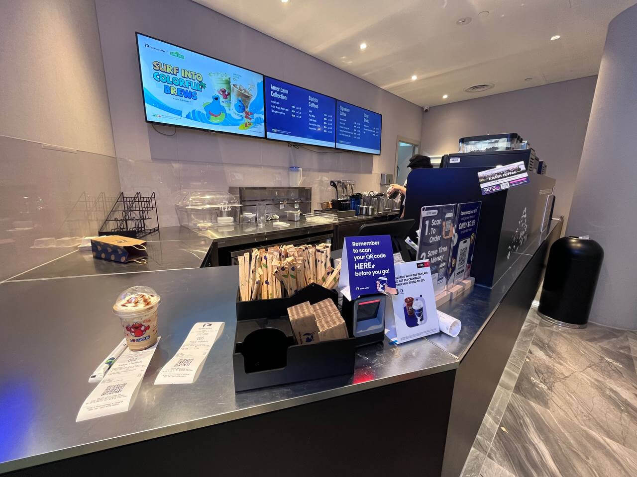 Luckin Coffee's counter area